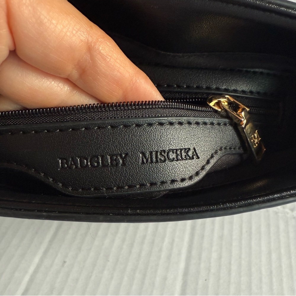 Badgley Mischka Black Shoulder Bag with Gold Ring Accent - Picture 5 of 16